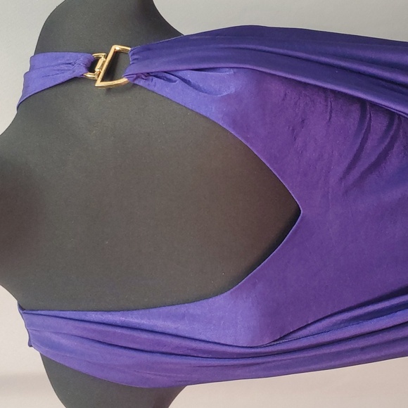 BCBG MaxAzria Purple Drape Dress Size Medium - Picture 9 of 9